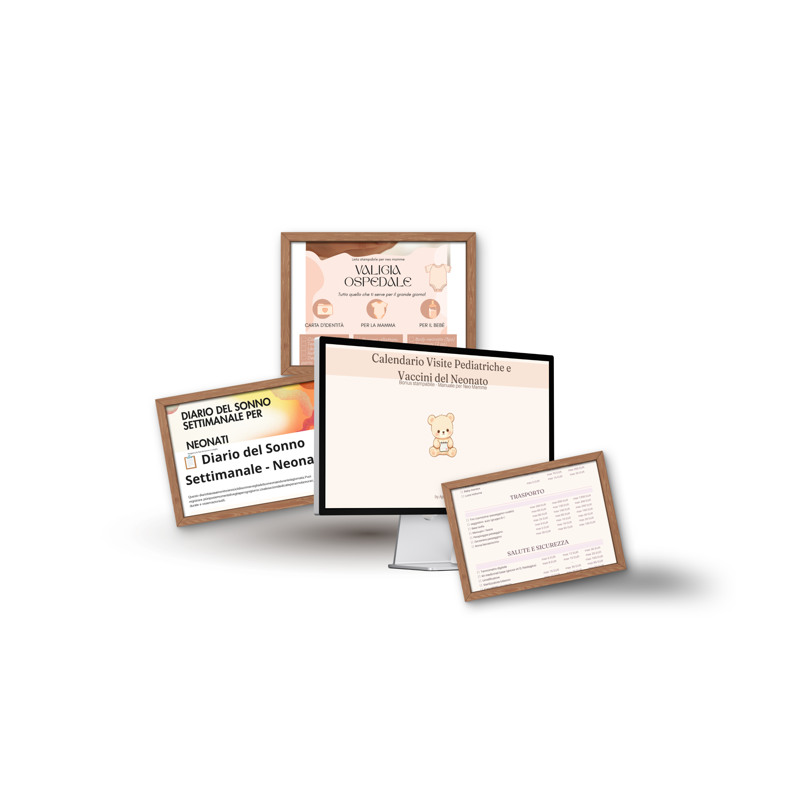 2 Checklist  Stampabili +Diario del Sonno e delle poppate+ Calendario visite