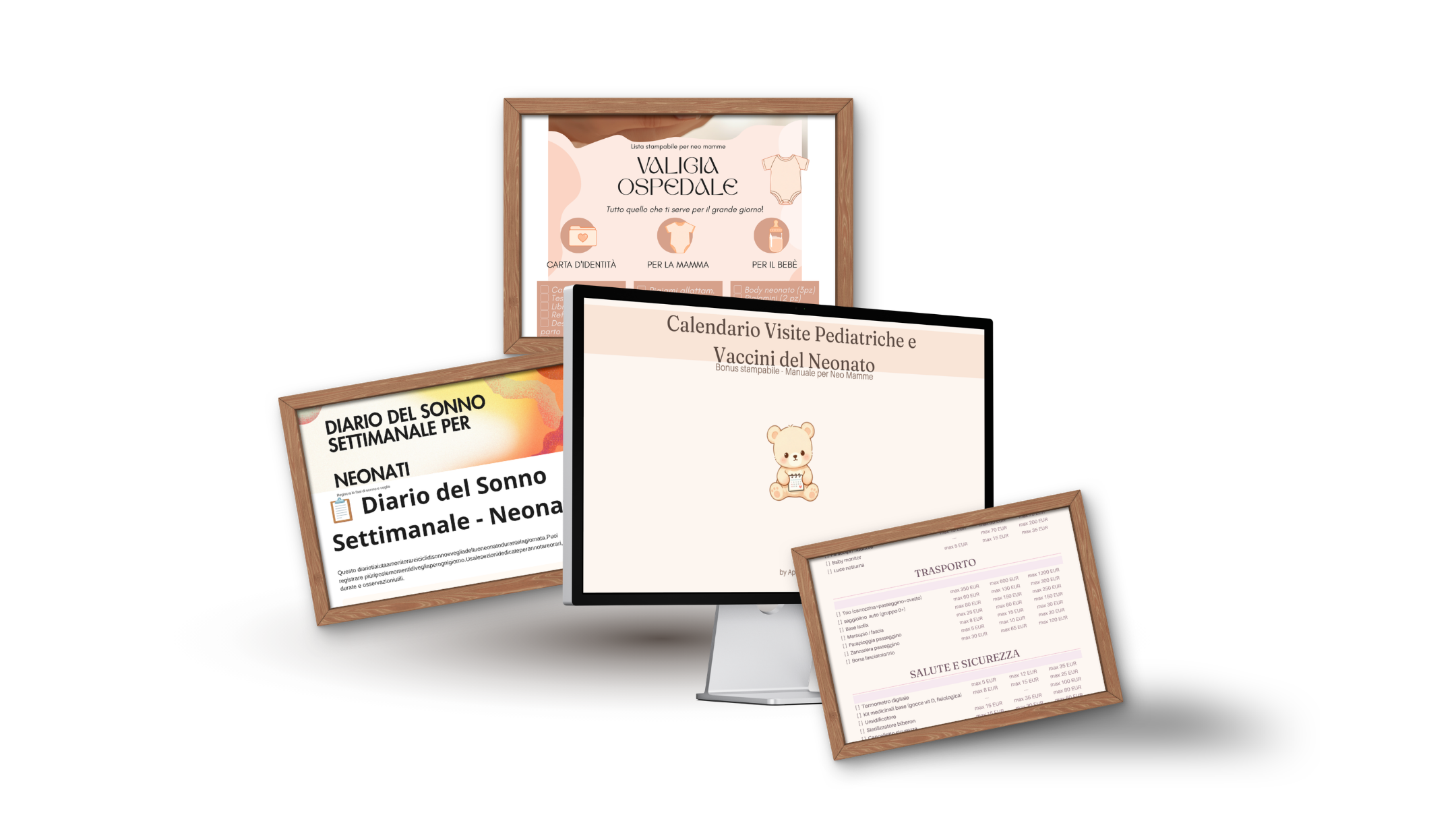 2 Checklist  Stampabili +Diario del Sonno e delle poppate+ Calendario visite